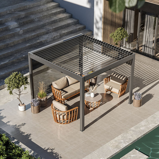 Royal LED 3x3 Pergola with blinds