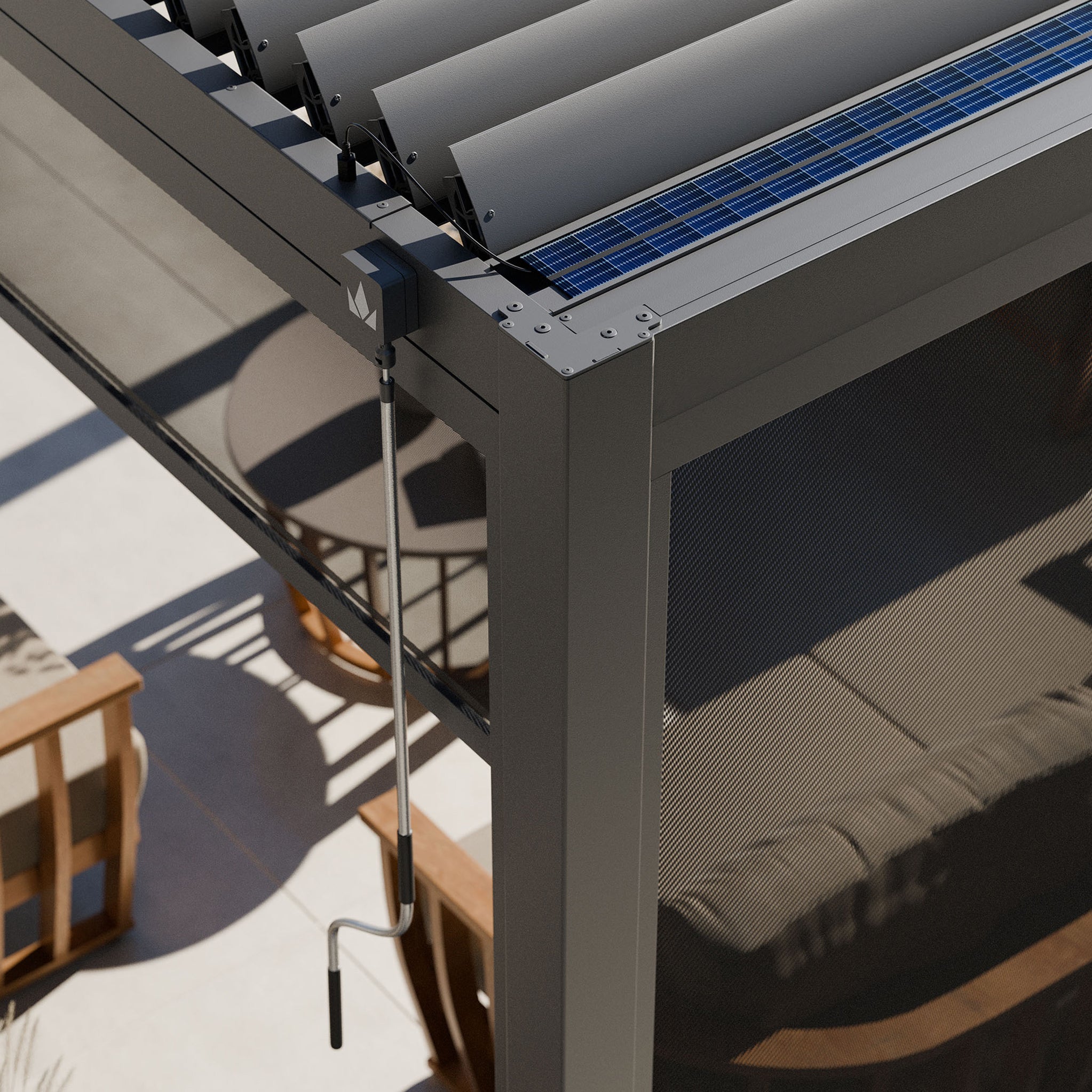 Royal LED 3x3 Pergola with blinds