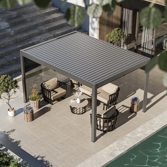 Royal LED 4x3 Pergola with blinds