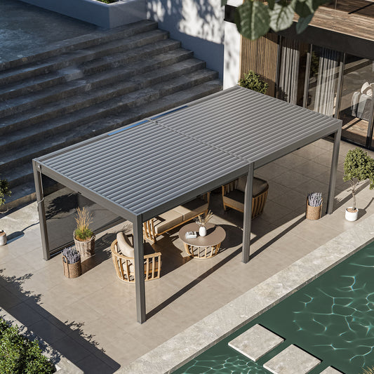 Royal LED 6x3 Pergola with blinds
