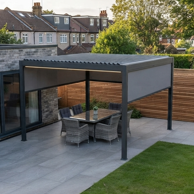 Royal LED 4x3 Pergola with blinds
