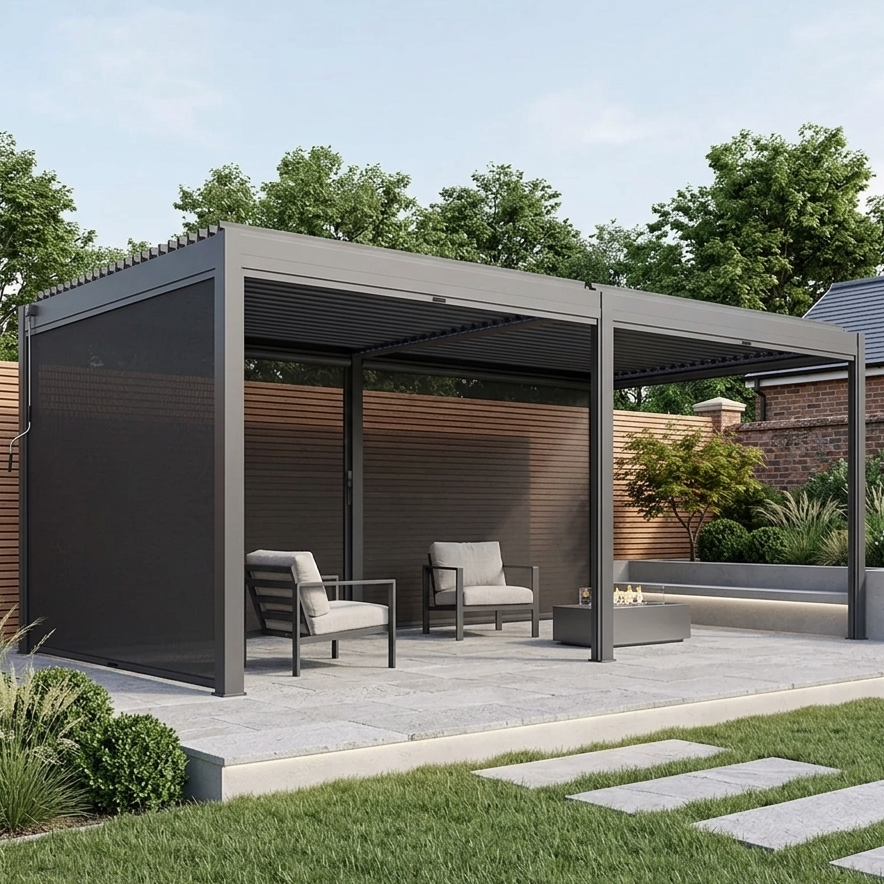Royal LED 6x3 Pergola with blinds